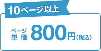 10ページ以上：ページ単価800円（税込）